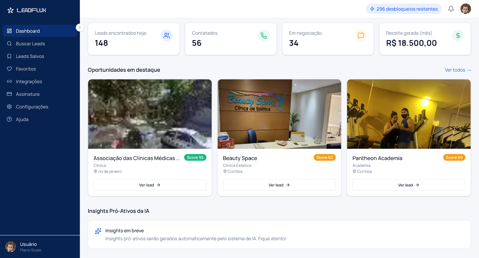 Dashboard LeadFlux